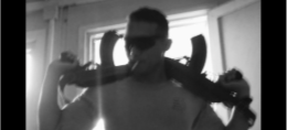 Black and white still of Lee from Iraq Pic Short
